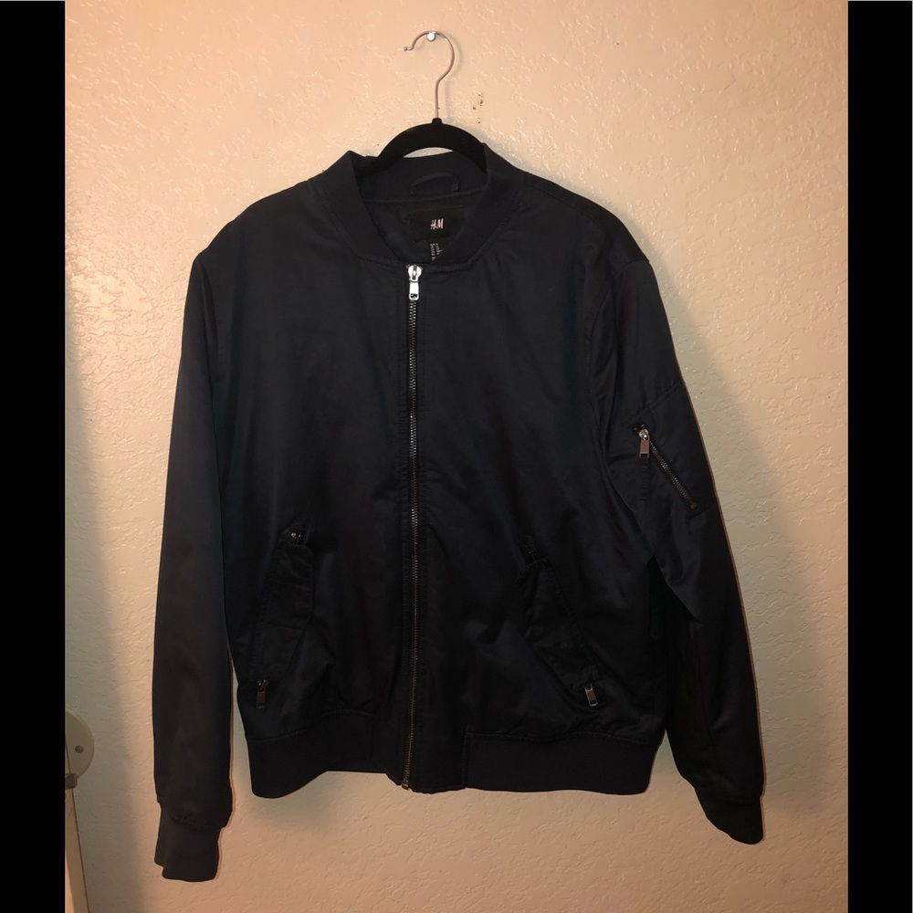 Men’s Navy Blue Bomber Jacket